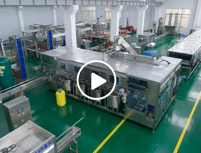 全自动900bph五加仑水灌装线视频
